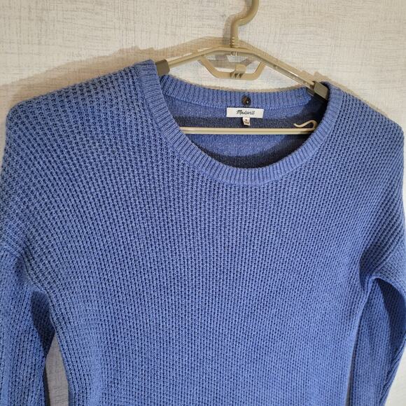 Madewell Sweater Womens Medium Blue Knit Pullover Crew Neck Casual EUC - Picture 2 of 8